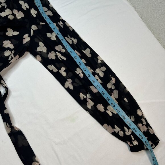 The Kooples Naive Flowers Chiffon Mini Dress Black Belted US Large - Picture 13 of 16